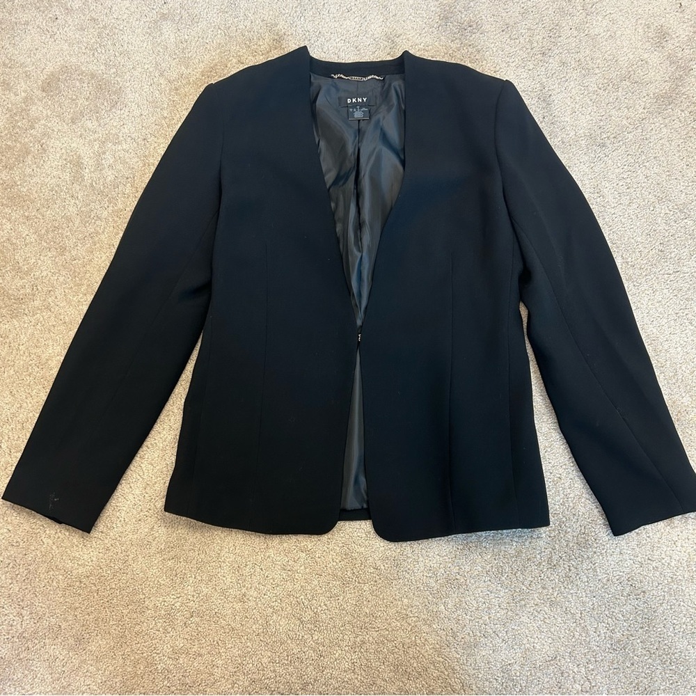 Dkny Black Fitted Structured Tailored Cinched Dee… - image 5